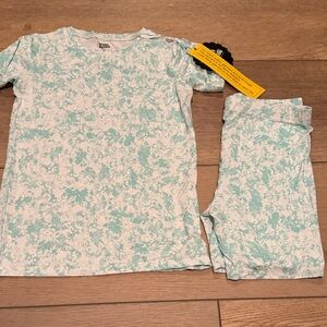 Aqua and White Kids Pajama Set